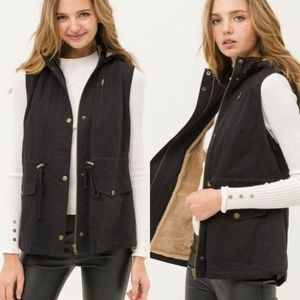 NEW Faux Fur Utility Vest - Black